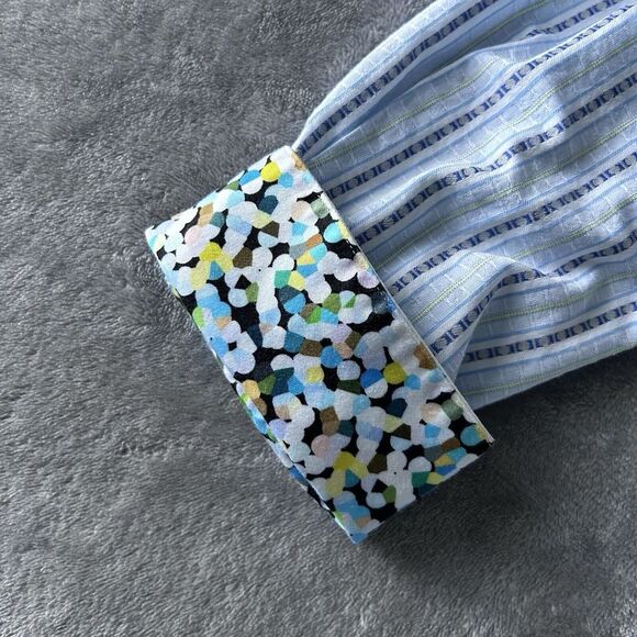 Robert Graham Mens Size XL Flip Cuff Mosaic Aztec Stripe Long Sleeve Shirt - Picture 4 of 11